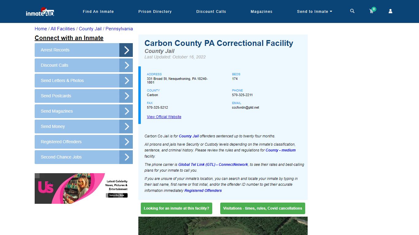 Carbon County PA Correctional Facility - Inmate Locator - Nesquehoning, PA