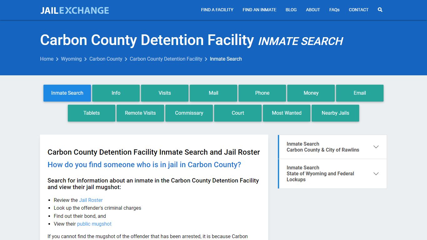 Carbon County Detention Facility Inmate Search - Jail Exchange